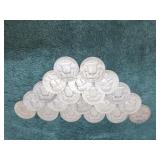 (20) US Franklin Silver Half Dollar Coins