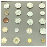 Lot of 20 pocket watch movements.  Contains (2) E