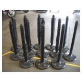 13 PLASTIC CUSTOMER BARRIER POSTS W/ PLASTIC