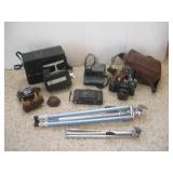 VINTAGE CAMERAS AND TRIPODS