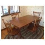 PINE DINING ROOM TABLE W/ 4 CHAIRS 62X33X31
