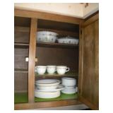 CORELLE DISH SET CONTENTS OF CABINET