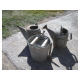 GALVANIZED WATERING CANS AND WASH BUCKET