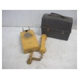 ROTARY WALL PHONE AND LUNCHBOX