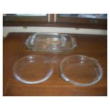 PYREX PIE DISHES AND CASEROLE DISH
