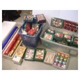 2 TOTES OF CHRISTMAS BULBS AND