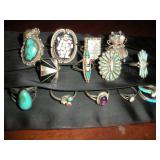 12-TURQUOISE RINGS