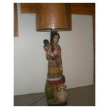 44IN TALL CHALKWARE SQUAW FLOOR LAMP