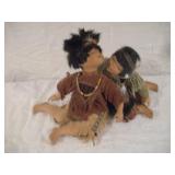 NATIVE AMERICAN PORCELIN DOLLS 7IN TALL
