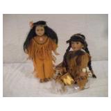 NATIVE AMERICAN PORCELIN DOLLS TALLEST 9IN