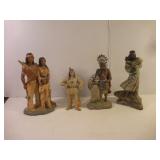 NATIVE AMERICAN CERAMIC STATUES TALLEST 12IN