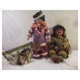 NATIVE AMERICAN DOLLS LARGEST 13IN