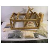 VINTAGE MARX EZ-WEAVER LOOM W/ BEADS AND STRING