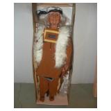 3FT TALL NATIVE AMERICAN PORCELIN DOLL