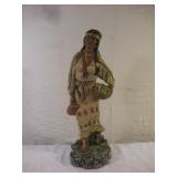 CHALKWARE NATIVE AMERICAN SQUAW STATUE 22IN TALL