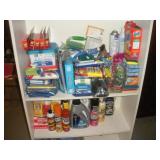 CLEANING SUPPLIES CONTENTS OF BOTTOM 2 SHELVES