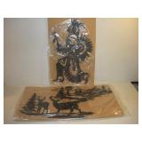 NEW NATIVE AMERICAN AND DEER METAL WALL Dï¿½COR