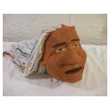 PAPER MACHE LIFE SIZE NATIVE AMERICAN HEAD