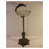 VINTAGE METAL DRAGON ASHTRAY STAND W/