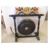 ORIENTAL METAL GONG W/ WOODEN BASE
