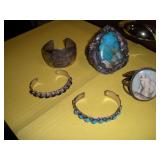 5PCS-STERLING- TURQUIOSE bRACELETS
