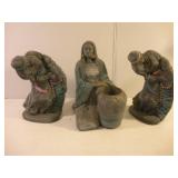 CHALKWARE NATIVE AMERICAN STATUES TALLEST 10IN