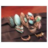 10-STERLING-TURQUOISE RINGS