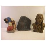 NATIVE AMERICAN CERAMIC STATUES TALLEST 12IN