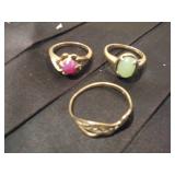 4-10KT GOLD RINGS SIZES 3 & 6
