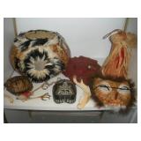 NATIVE AMERICAN POT AND ASSORTED MASKS