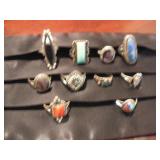 10 STERLING RINGS