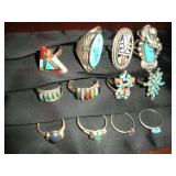 12 TURQUOISE RINGS