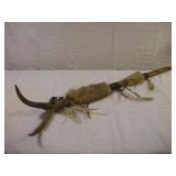 NATIVE AMERICAN DEER ANTLER PEACE PIPE 33IN