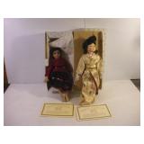 2 PORCELIN DOLLS TALLEST 12IN