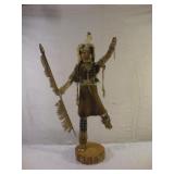 WOODEN NATIVE AMERICAN STATUE 28IN TALL