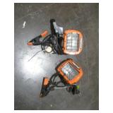2 HALOGEN WORK LIGHTS