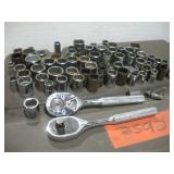 2 PROTO 3/8 DRIVE RATCHETS AND ASSORTED--