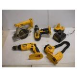 DEWALT 18V CORDLESS 1/2 IN DRILL - CIRCULAR SAW -