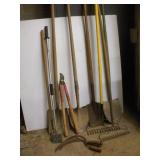 SHOVELS RAKES AND GARDEN TOOLS