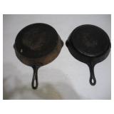 WAGNER #9 AND MERIT #8 CAST IRON SKILLETS
