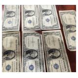 (7)  US $1 DOLLAR SILVER CERTIFICATE BILLS