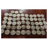 (53) 1940-59 US SILVER QUARTERS