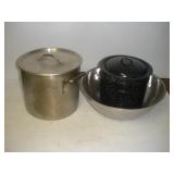 STOCK POTS AND MIXING BOWL