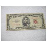1953 RED SEAL 5 DOLLAR BILL