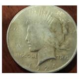 1924 US PEACE SILVER DOLLAR COIN