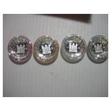 COCA COLA PURE SILVER 1 DOLLAR BOTTLE CAP SET
