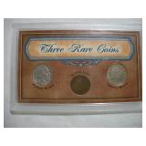 3 RARE COIN SET 1936 BUFFALO NICKEL -1907 INDIAN-