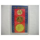 24K GOLD LAYERED BICENTENIAL COIN SET