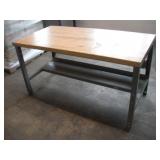 5FT BUTCHER BLOCK TOP WORK BENCH 60X30X32