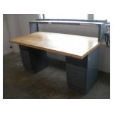 6FT BUTCHER BLOCK TOP WORK STATION W/